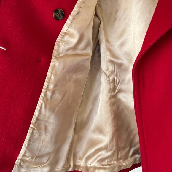 Gap Wool Peacoat Red Double Breasted Topcoat XS - Picture 9 of 12